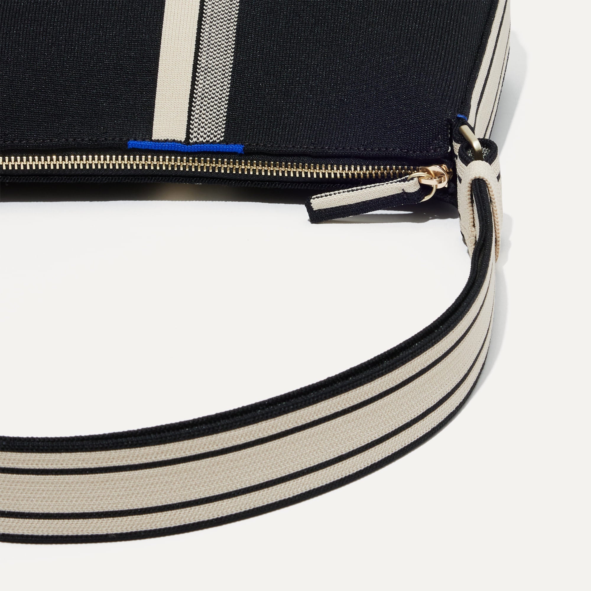 The Casual Crossbody - Black and Ivory Stripe - Image 7