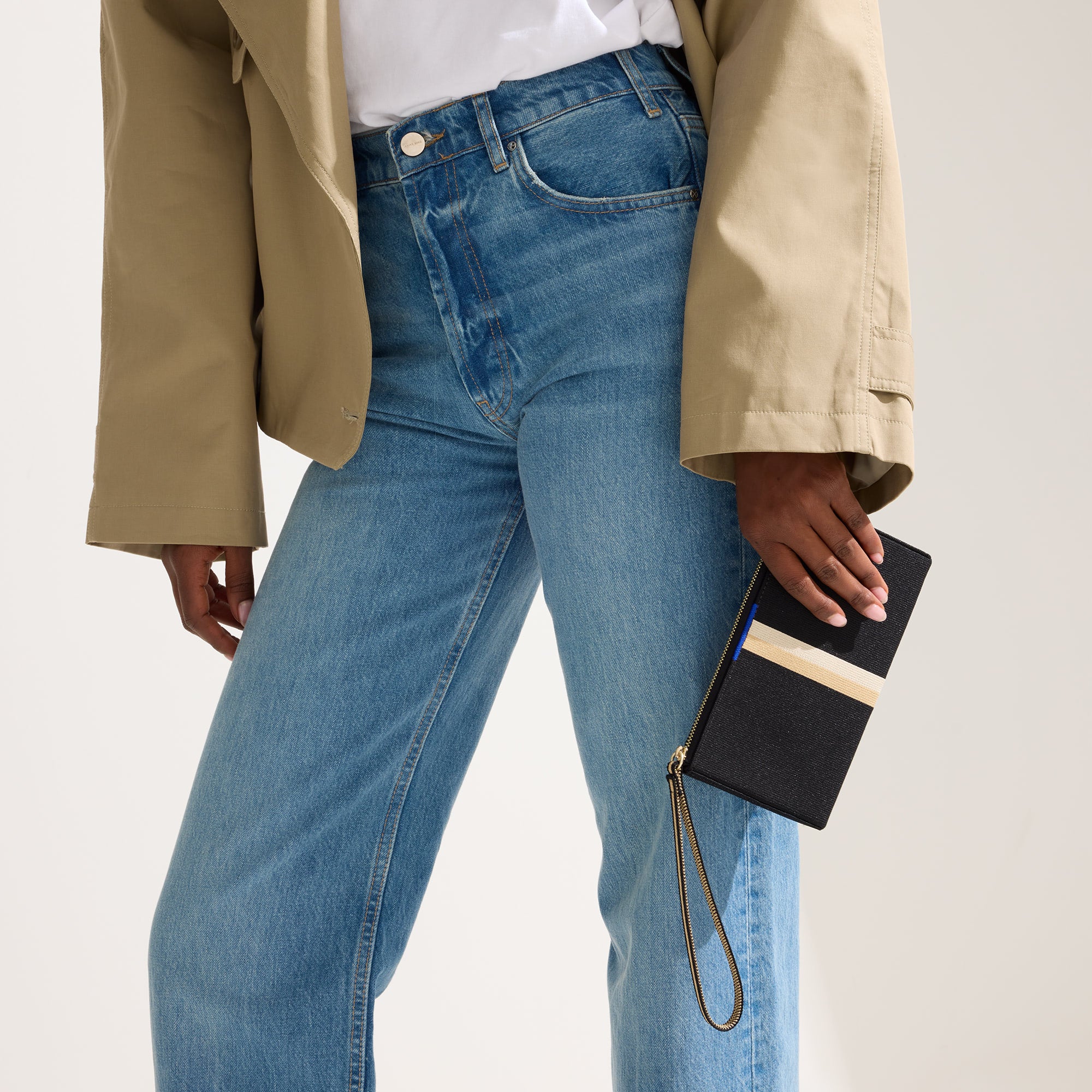 The Wallet Wristlet - Black Portobello Stripe - Image 3