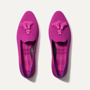 The Almond Tassel Loafer - Pink Bramble